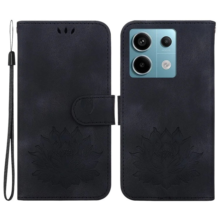 For Xiaomi Redmi Note 13 Pro 5G / Poco X6 5G Case Flip Protective Leather Phone Cover Lotus Imprinted