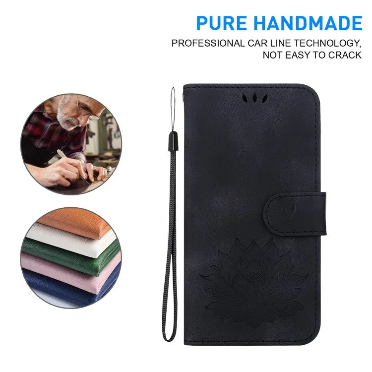 For Xiaomi Redmi Note 13 Pro 5G / Poco X6 5G Case Flip Protective Leather Phone Cover Lotus Imprinted