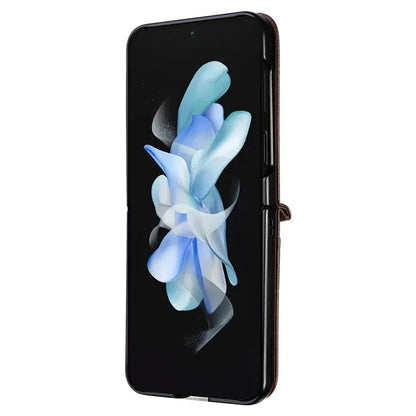 For Samsung Galaxy Z Flip6 5G Case Litchi Texture PU Leather + PC Card Slot Phone Cover