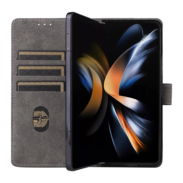 For Samsung Galaxy Z Fold6 5G Case RFID Blocking Leather Phone Cover Viewing Stand