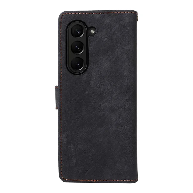 For Samsung Galaxy Z Fold6 5G Case RFID Blocking Leather Phone Cover Viewing Stand