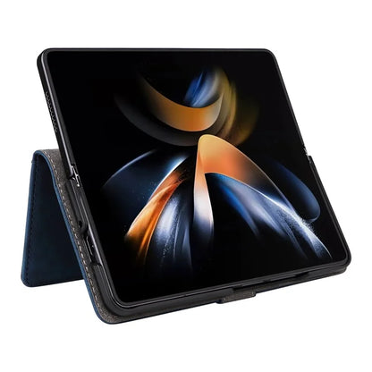 For Samsung Galaxy Z Fold6 5G Case RFID Blocking Leather Phone Cover Viewing Stand