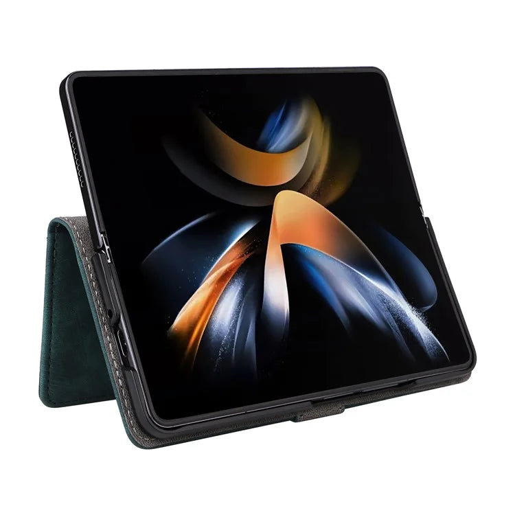 For Samsung Galaxy Z Fold6 5G Case RFID Blocking Leather Phone Cover Viewing Stand