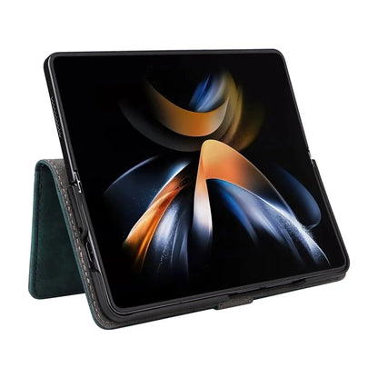 For Samsung Galaxy Z Fold6 5G Case RFID Blocking Leather Phone Cover Viewing Stand