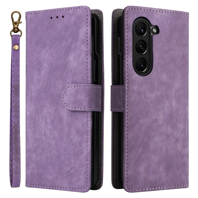 For Samsung Galaxy Z Fold6 5G Case RFID Blocking Leather Phone Cover Viewing Stand