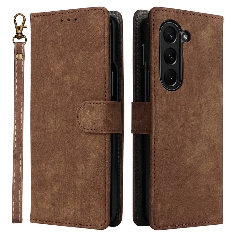 For Samsung Galaxy Z Fold6 5G Case RFID Blocking Leather Phone Cover Viewing Stand