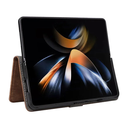 For Samsung Galaxy Z Fold6 5G Case RFID Blocking Leather Phone Cover Viewing Stand