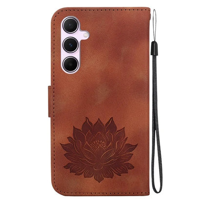 For Samsung Galaxy A55 5G Case Wallet Stand Lotus Pattern Leather Phone Cover