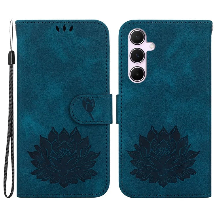 For Samsung Galaxy A55 5G Case Wallet Stand Lotus Pattern Leather Phone Cover