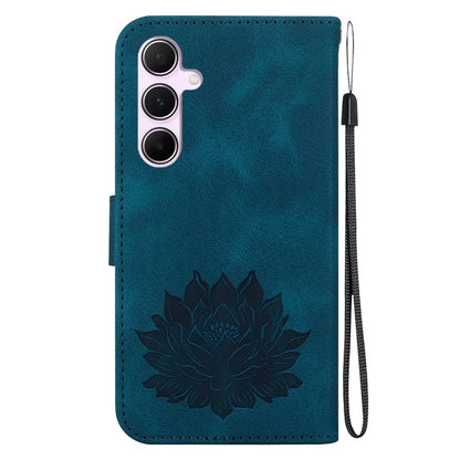 For Samsung Galaxy A55 5G Case Wallet Stand Lotus Pattern Leather Phone Cover
