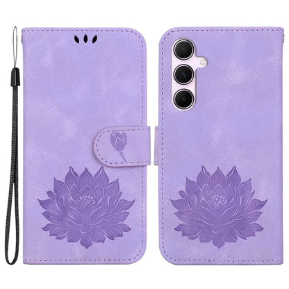 For Samsung Galaxy A55 5G Case Wallet Stand Lotus Pattern Leather Phone Cover
