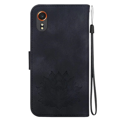 For Samsung Galaxy Xcover7 Case Lotus Pattern Leather Phone Cover Card / Cash Slots