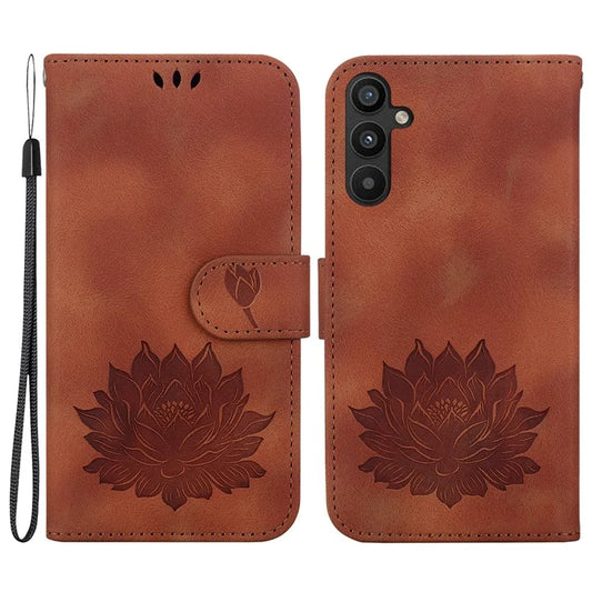 For Samsung Galaxy A15 4G / 5G Leather Case Lotus Pattern Wallet Stand Phone Cover