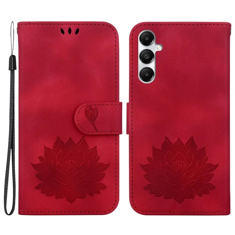 For Samsung Galaxy A05s 4G Case PU Leather Wallet Stand Lotus Phone Cover