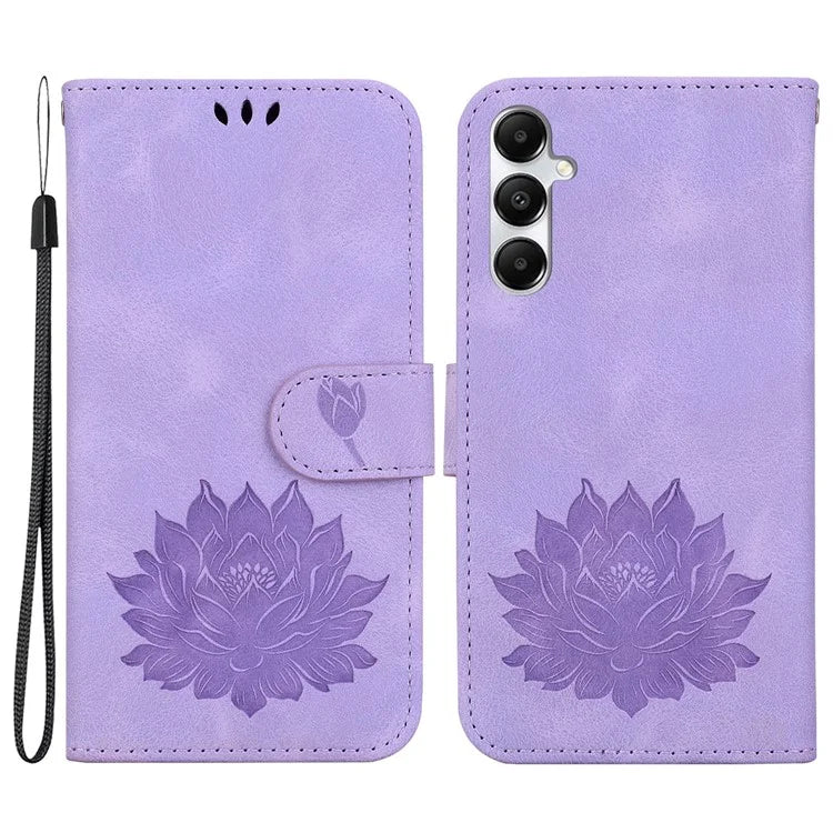 For Samsung Galaxy A05s 4G Case PU Leather Wallet Stand Lotus Phone Cover