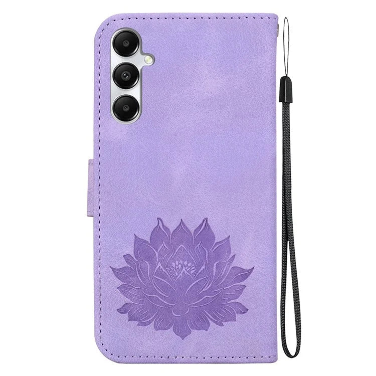 For Samsung Galaxy A05s 4G Case PU Leather Wallet Stand Lotus Phone Cover
