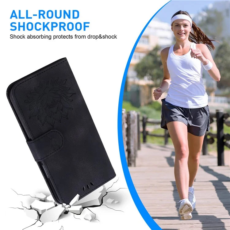 For Samsung Galaxy A05s 4G Case PU Leather Wallet Stand Lotus Phone Cover