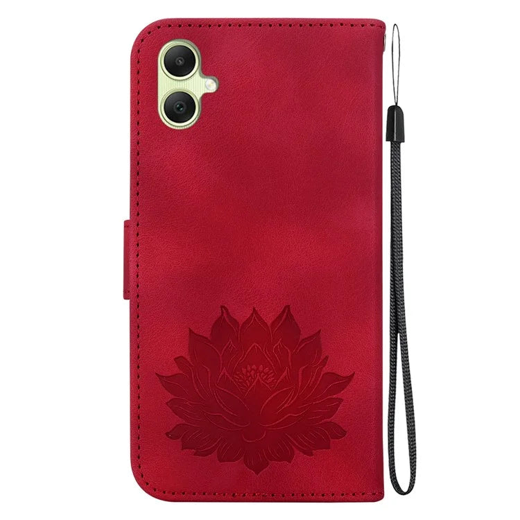 For Samsung Galaxy A05 4G Wallet Case Leather Flip Phone Cover Lotus Pattern