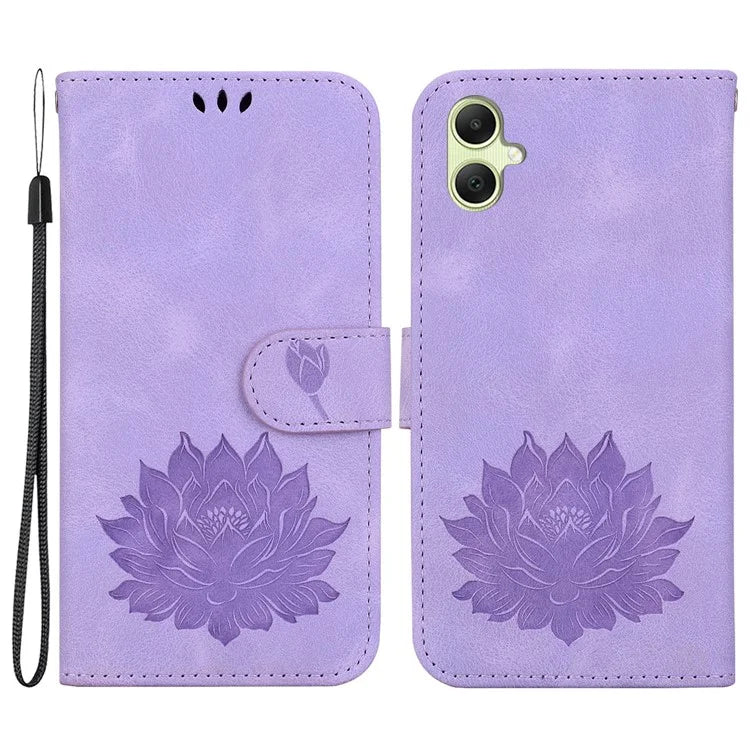 For Samsung Galaxy A05 4G Wallet Case Leather Flip Phone Cover Lotus Pattern