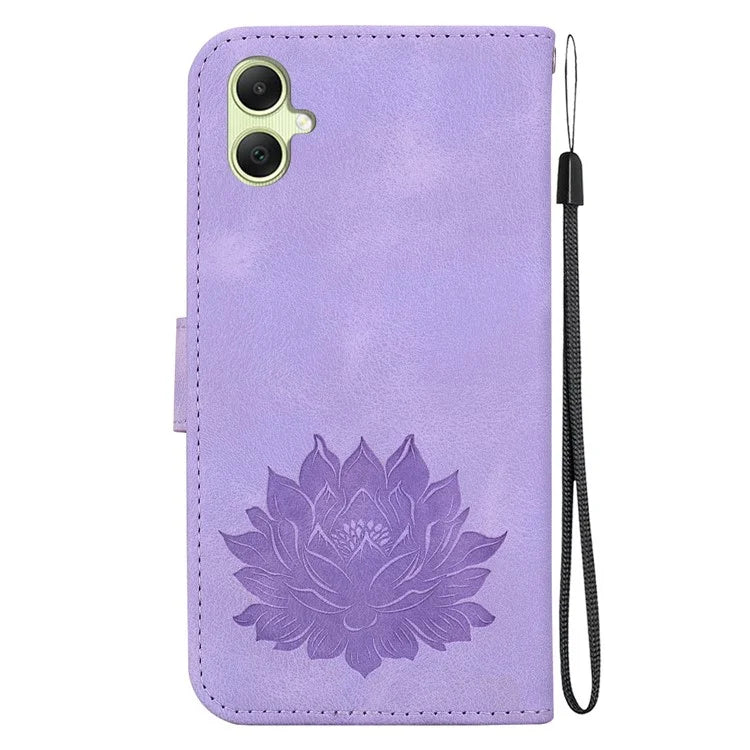 For Samsung Galaxy A05 4G Wallet Case Leather Flip Phone Cover Lotus Pattern