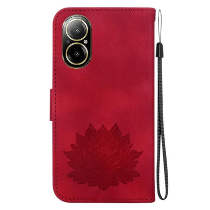 For Realme C67 4G Case Lotus Imprinted Leather Wallet Phone Cover
