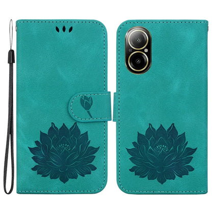 For Realme C67 4G Case Lotus Imprinted Leather Wallet Phone Cover