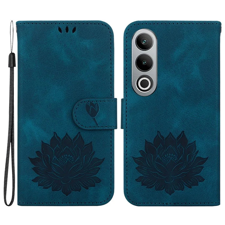 For OnePlus Nord CE4 5G Case with Hand Strap Lotus Pattern PU Leather Phone Cover