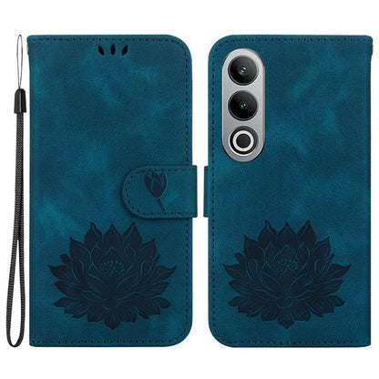 For OnePlus Nord CE4 5G Case with Hand Strap Lotus Pattern PU Leather Phone Cover