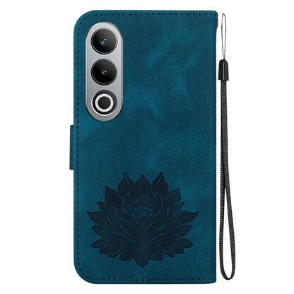 For OnePlus Nord CE4 5G Case with Hand Strap Lotus Pattern PU Leather Phone Cover
