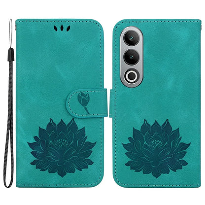 For OnePlus Nord CE4 5G Case with Hand Strap Lotus Pattern PU Leather Phone Cover