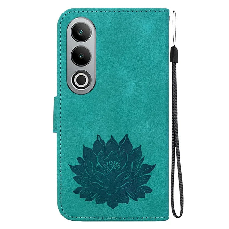 For OnePlus Nord CE4 5G Case with Hand Strap Lotus Pattern PU Leather Phone Cover