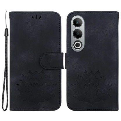For OnePlus Nord CE4 5G Case with Hand Strap Lotus Pattern PU Leather Phone Cover