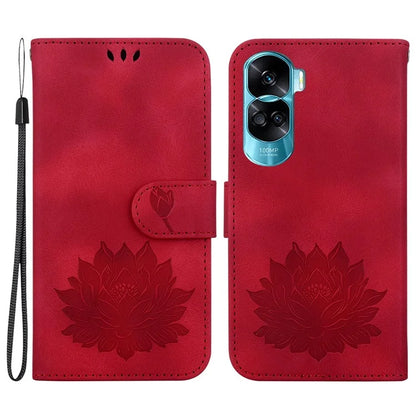 For Honor 90 Lite 5G Case Lotus Pattern Wallet Stand Leather Phone Cover
