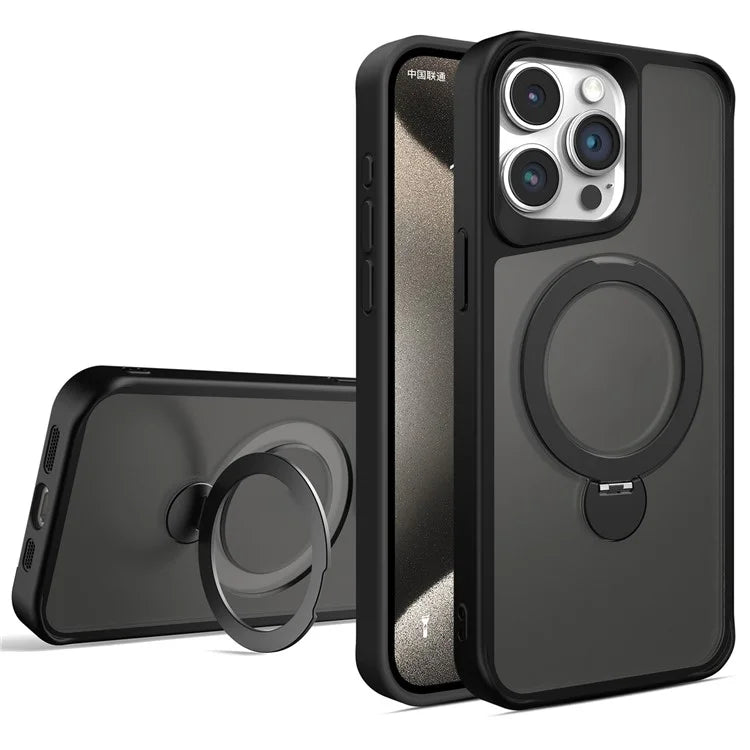 For iPhone 14 Pro Case Compatible with MagSafe Ring Kickstand PC+TPU Phone Cover
