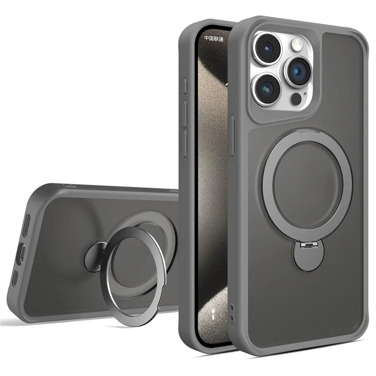 For iPhone 14 Pro Case Compatible with MagSafe Ring Kickstand PC+TPU Phone Cover