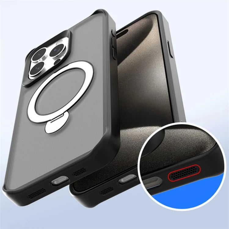 For iPhone 14 Pro Case Compatible with MagSafe Ring Kickstand PC+TPU Phone Cover