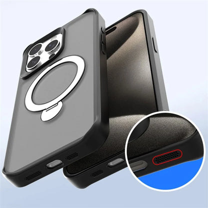 For iPhone 14 Pro Case Compatible with MagSafe Ring Kickstand PC+TPU Phone Cover