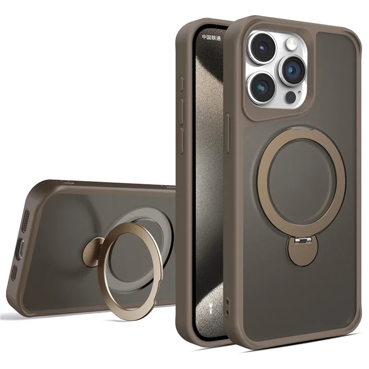 For iPhone 14 Pro Case Compatible with MagSafe Ring Kickstand PC+TPU Phone Cover