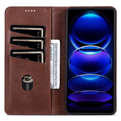 AZNS For Xiaomi Redmi 13 4G / Redmi Note 13R 5G Leather Phone Case Magnetic Auto Closing