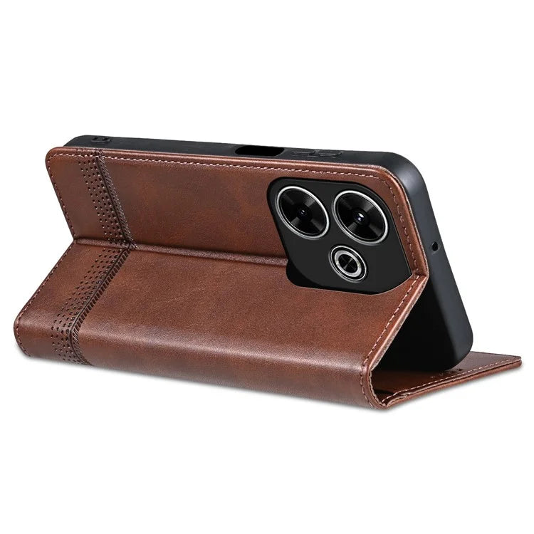 AZNS For Xiaomi Redmi 13 4G / Redmi Note 13R 5G Leather Phone Case Magnetic Auto Closing