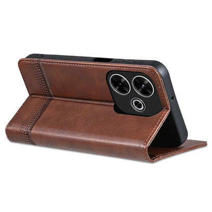 AZNS For Xiaomi Redmi 13 4G / Redmi Note 13R 5G Leather Phone Case Magnetic Auto Closing