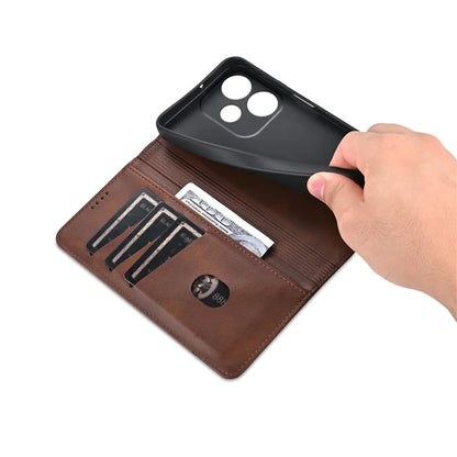 AZNS For Xiaomi Redmi 13 4G / Redmi Note 13R 5G Leather Phone Case Magnetic Auto Closing
