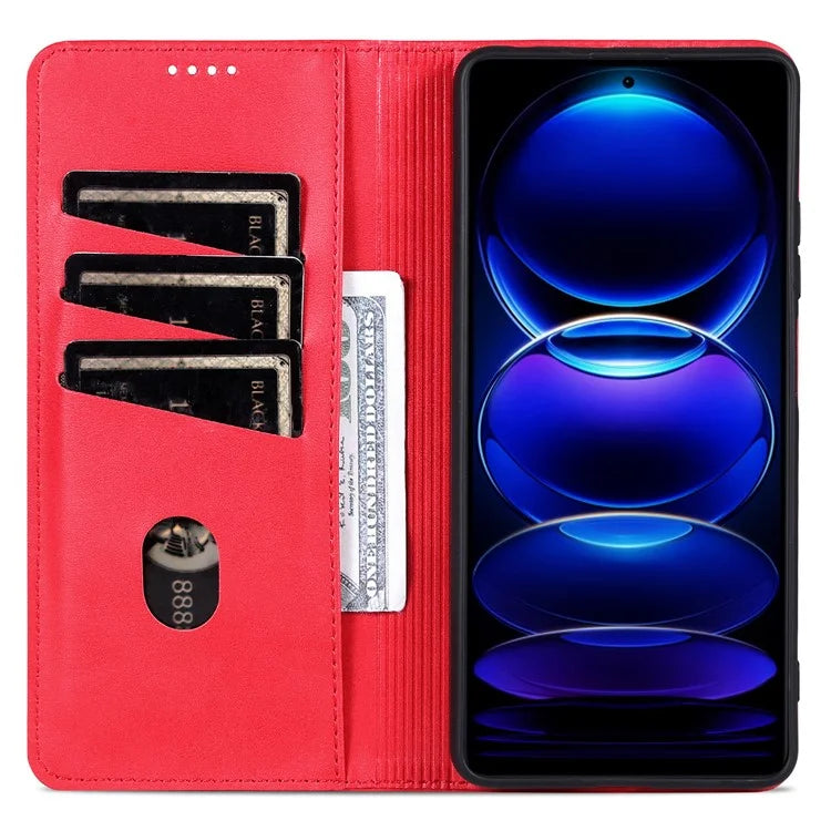 AZNS For Xiaomi Redmi 13 4G / Redmi Note 13R 5G Leather Phone Case Magnetic Auto Closing