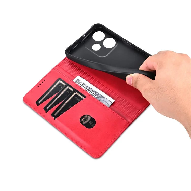 AZNS For Xiaomi Redmi 13 4G / Redmi Note 13R 5G Leather Phone Case Magnetic Auto Closing