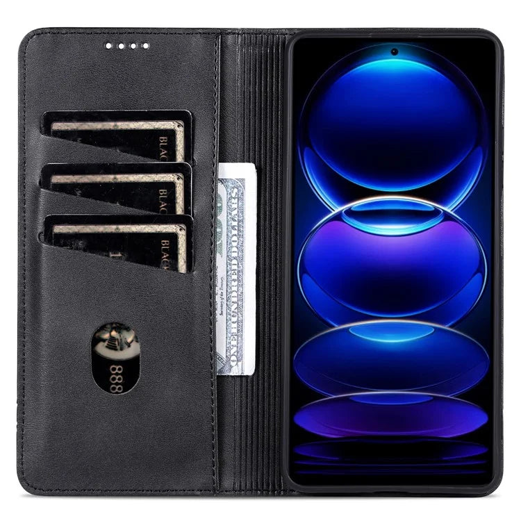 AZNS For Xiaomi Redmi 13 4G / Redmi Note 13R 5G Leather Phone Case Magnetic Auto Closing