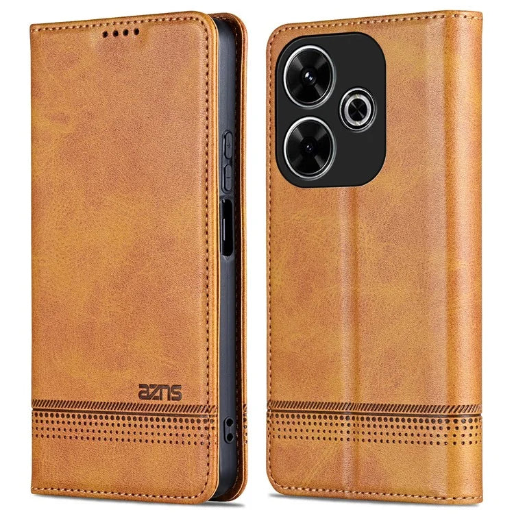 AZNS For Xiaomi Redmi 13 4G / Redmi Note 13R 5G Leather Phone Case Magnetic Auto Closing
