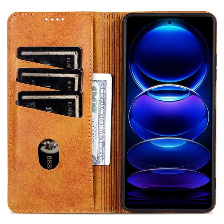 AZNS For Xiaomi Redmi 13 4G / Redmi Note 13R 5G Leather Phone Case Magnetic Auto Closing