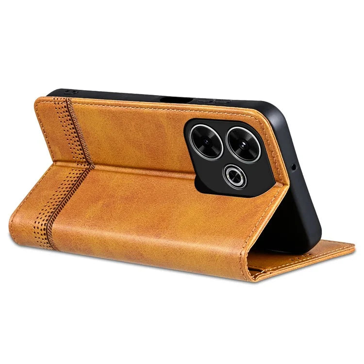 AZNS For Xiaomi Redmi 13 4G / Redmi Note 13R 5G Leather Phone Case Magnetic Auto Closing