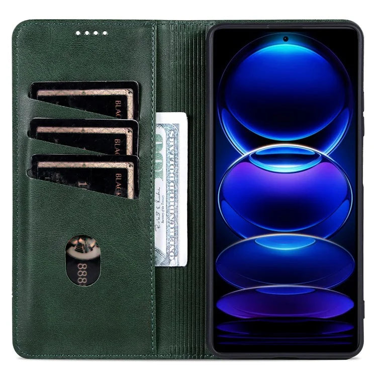 AZNS For Xiaomi Redmi 13 4G / Redmi Note 13R 5G Leather Phone Case Magnetic Auto Closing