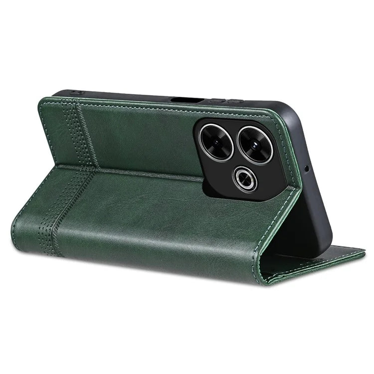 AZNS For Xiaomi Redmi 13 4G / Redmi Note 13R 5G Leather Phone Case Magnetic Auto Closing